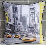 New Retro Modern Yellow US New York Taxi Photo Decorative Pillow Case Cushion Cover